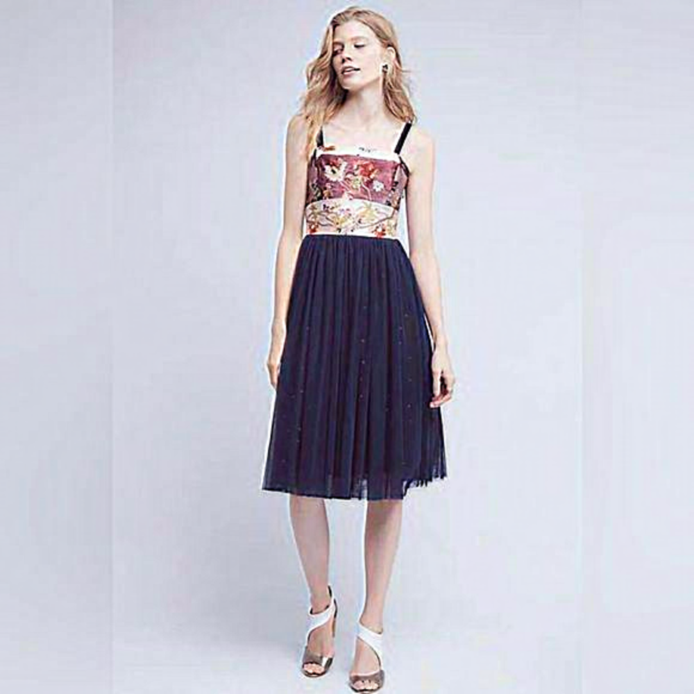 Anthropologie: NWT Moulinette Soeurs Tulle Skirted‎ Dress, Size 2 - Picture 2 of 11